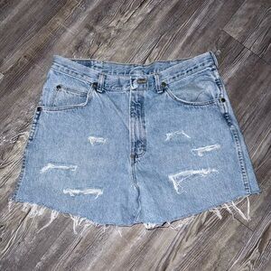 Distressed Denim Shorts